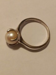 14k Gold Vtg Womens Pearl Ring Size 6 3/4?sized At Pawn Shop Price 2 Sell!3 Gram