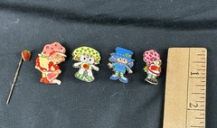 Strawberry Shortcake + Lot Of 5 Brooch Pin Vintage 80’s American Greetings