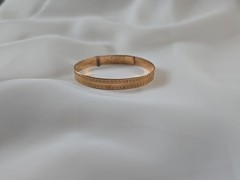 Victorian Gold Filled Buckle Bangle Bracelet Engraved Design Small Wrist 5.5″