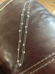 Sterling Silver – TURKEY 6mm White CZ 36″ Cable Chain Necklace -925 #454