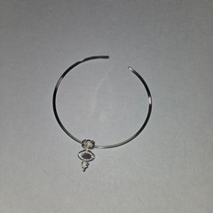 SilverTone Choker Pendant Necklace Lt Purple Pendant Stone Fashion Unbranded Euc