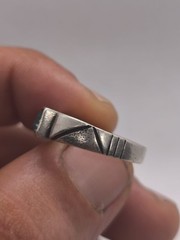 Vintage 925 Sterling Silver Ring Blue Faceted Rectangular Stone Artisan Handmade