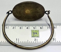 Vintage Natural Scenic Moss Agate Bracelet Brass Filigree Cuff Antique Style