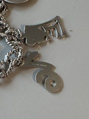 VTG Monet Sterling Charm Bracelet with Happy Birthday Charms,76 & Globe Charm