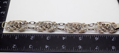 Danecraft 925 Sterling Silver Floral Flower Repousse Filigree Bracelet