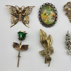 Beautiful Vintage Brooch pin lot collection Estate jewelry some blemished