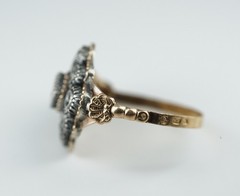 1793 Georgian Rose-Cut Diamond Cluster Ring, 18K Gold & Silver, London Hallmarks