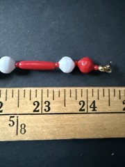 Vintage Beaded Necklace Red White Acrylic Patriotic Old Money Americana 4th July