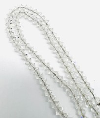 Art Deco Faceted Glass Rhodium Filigree Necklace & Earrings Vintage Jewelry