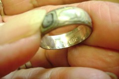 VINTAGE .925 STERLING SILVER HECHO MEXICO ABALONE SIZE 7 RING UNISEX BAND