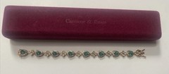 Camrose & Kross Jackie Kennedy Diamanté Emerald Crystal Gold Teardrop Bracelet