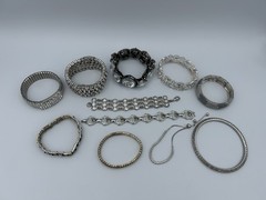 Vintage Rhinestone Crystal Sparkle Bracelets Lot Of 11 Various Styles