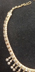 D’ERINI JEWELS Gold Tone Very Light Blue Rhinestone Choker Necklace Earrings