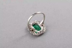 Share 5.85Ct Art Deco Style Lab Created Emerald & Diamond Anniversary 925 Silver