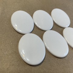 30x40mm 6pcs White Oval Cabochon Vintage Jewelry Supplies Plastic