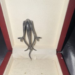 Silver Tone Metal Snake Pendant