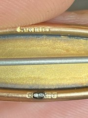 English Sydenham Brothers Sterling Hallmark Gold Filled 9k Top BABY Brooch c1900