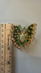 I am EDGAR BEREBI My Green Butterfly Pin never worn box & Certificate .