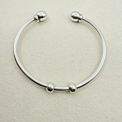 Vintage Sterling Silver Ball Stopper Slide On Bead Charms 2 Total for Bracelet