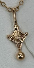USSR Vintage Original Solid Rose Gold Pendant Dangle Charm 583 14K 1,02 g.