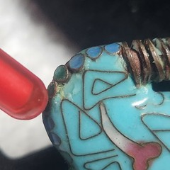 Vintage Cloisonne Elephant Pendant Turquoise Blue Enamel Lucky Charm Necklace