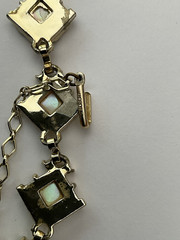 Gold Tone Square Link Cable Chain Necklace Adjustable Hook Closure