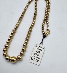 Vintage Citation Graduated Gold Tone Bead Necklace NOS With Tag 1980’s