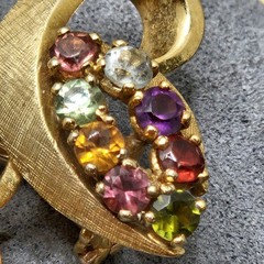Vintage H. Stern 18K Gold Multicolor Rainbow Stones CLIP Earrings Mid Century
