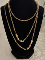 Monet Signed Necklace Gold Tone Chain Link – 57″ for any occasion