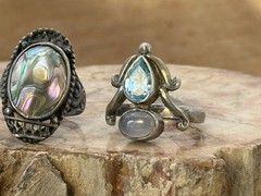 Lot of 3 Vintage Southwestern Sterling Silver Rings sizes 4.5–2NL26.02