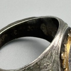 Vintage Sterling Silver United States Coast Guard Signet Ring Enameled 8.5 1790