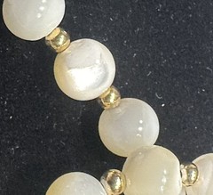 VTG Art Deco Opaline Opalite Opalescent Glass Bead Necklace 29” White