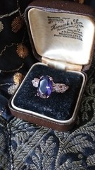 Vintage 1990-s 14 Ct Rolled Gold Amethyst Ring Size UK P US 7 1/2 – Hallmarked!