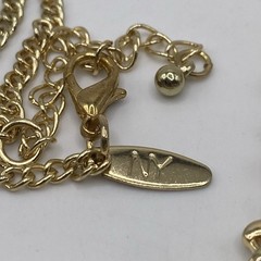 NY Signed Rhinestone Cabochon Tassel Statement Necklace Adjustable Jewelry