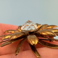 Vintage to Modern Brooch Pin Lot Flower Leaf Round Rhinestone Enamel 2 Signed