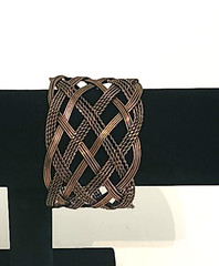 Women’s Vintage Metal Bracelet with Intricate Woven Braided Detail