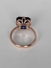 Vintage 1990-s 14 Ct Rolled Gold Sapphire Ring Size UK P US 7 1/2 – Hallmarked!