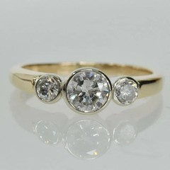 Art Deco Vintage 1.30 Ct White Diamond Engagement Ring 14K Yellow Gold Plated