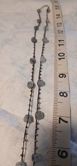 Vintage Quartz 21 Nuggets Necklace, Woven Braid, Golden Bronze Beads, 16″ Toggle