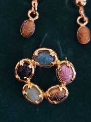 Vintage 4 Piece Scarab Jewellery Set.