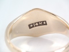 ANTIQUE ALLSOPP BROS. 14K YELLOW GOLD SIGNET RING NO MONO 6 1/2