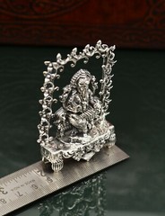 925 pure silver God Ganesha statue, figurine, puja article home temple art04