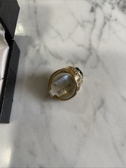 VTG Gold Plated United States Marines Ring Austrian Crystal SZ 10
