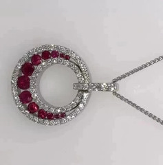 Art Deco Style Lab Created Diamond Anniversary Gift 14K White Gold FN Pendant