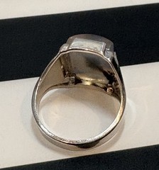 Vintage 40’s Sterling Silver Mens Picture Agate Ring sz 11