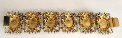 Chunky Vintage Faux Jade Chips Heavy Link Bracelet