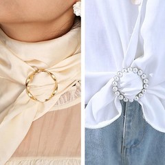 4PCS Metal Scarf Ring Clips – T-Shirt Tie Clips for Women, Fashion Shirt Buckle