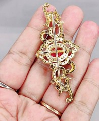 Victorian Ruby Bow Brooch Pin Rose Cut Diamond 925 Sterling Silver Antique Gift