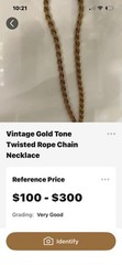 Vintage Gold Tone Rope Chain Statement Necklace Retro Barrel Closure