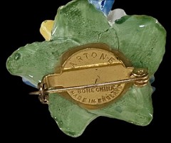 English Bone China Flower Brooch Lot~2 Artone~1 Crown Staffordshire 1950s
